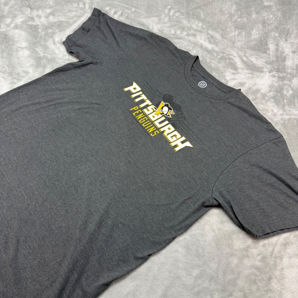 Mens Pittsburgh Penguins NHL Hockey T Shirt XL Gray Short Sleeve‎ Official